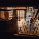 building, door, architecture, entrance, glass, indoors, office, sliding doors, sunlight, tables, work, office, office, office, office, office, work